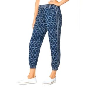 Liverpool Viscose Joggers in Moroccan Tile Print, Size 8 Soft Lounge Pants